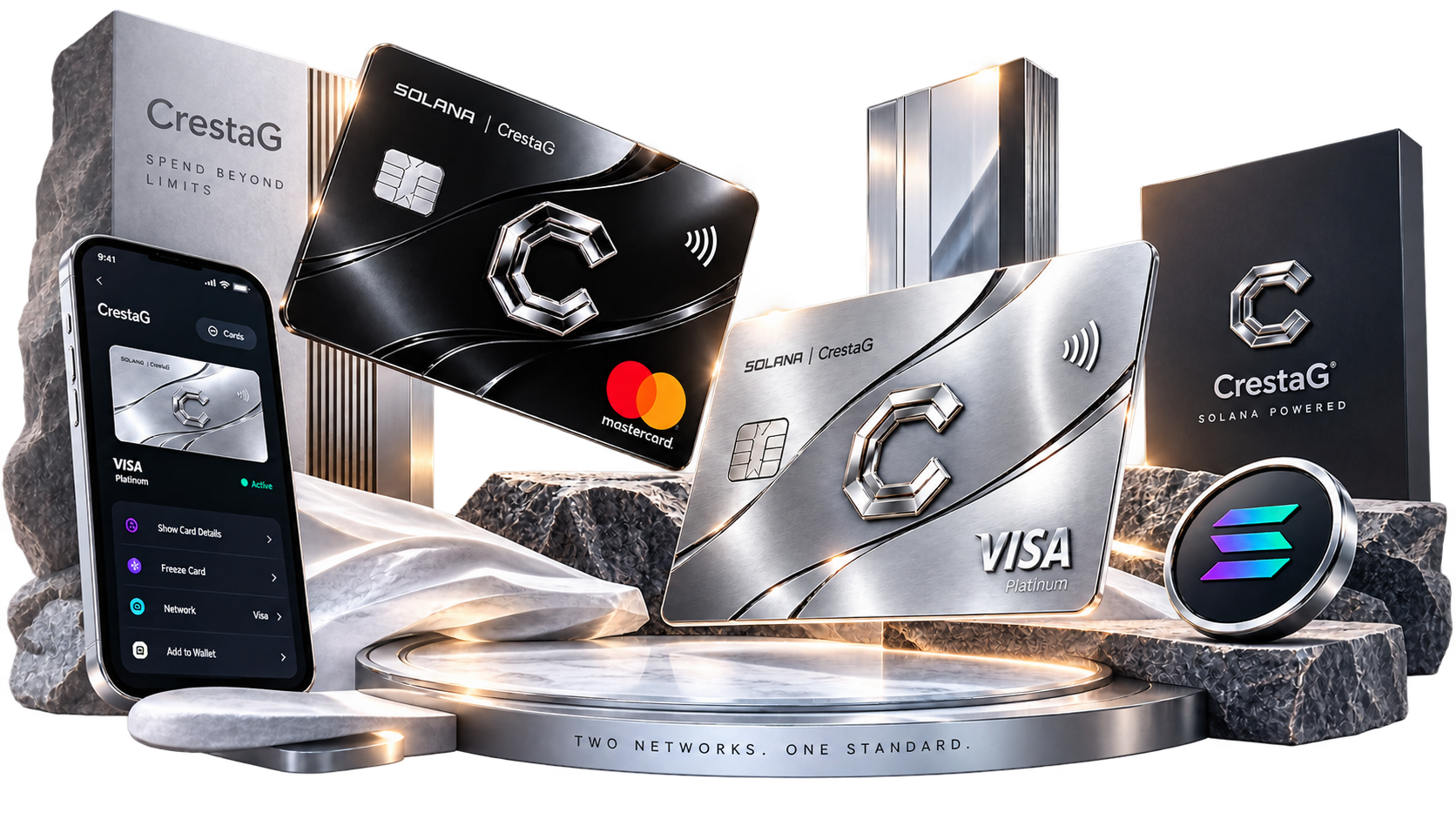CrestaG Mastercard and Visa cards